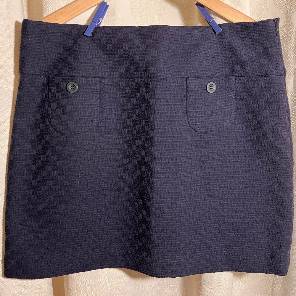 Mossimo Navy Blue Textured Mini Skirt